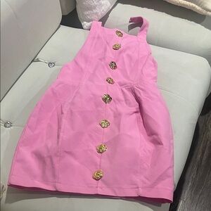 & Other Stories Pink Dress with Gold Buttons